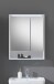 Badezimmerspiegelschrank >Lucera< in Weiß aus Glas - 60x75x20cm (BxHxT)