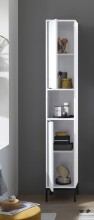 Hochschrank >Lucera< in Weiß aus Weiß-MDF - 32x192x32cm (BxHxT)