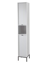 Hochschrank >Lucera< in Weiß aus Weiß-MDF - 32x192x32cm (BxHxT)