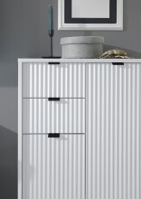 Hochschrank >Lucera< in Weiß aus Weiß-MDF - 32x192x32cm (BxHxT)