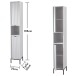 Hochschrank >Lucera< in Weiß aus Weiß-MDF - 32x192x32cm (BxHxT)