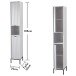 Hochschrank >Lucera< in Weiß aus Weiß-MDF - 32x192x32cm (BxHxT)