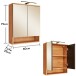 Badezimmerspiegelschrank >Riom< in Eiche Artisan - 60x75x22 (BxHxT)