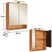 Badezimmerspiegelschrank >Riom< in Eiche Artisan - 60x75x22 (BxHxT)