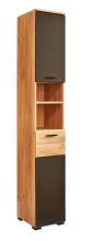 Hochschrank >Riom< in Eiche Artisan-Schwarz matt -...