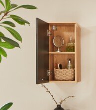 Hängeschrank >Riom< in Eiche Artisan-Schwarz matt - 30x62x25 (BxHxT)