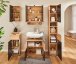 Badezimmer-Set >Riom< in Eiche Artisan-Schwarz matt - 160x188x37 (BxHxT)
