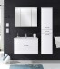 Badezimmerspiegelschrank >Splash< in Weiß matt aus Glas - 80x68x23cm (BxHxT)