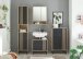 Badkommode >Vassili< in Schwarz-Eiche Artisan Nachbildung - 60x106x32 (BxHxT)