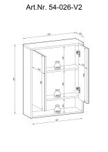 Badezimmerspiegelschrank >Vassili< in Eiche Artisan Nachbildung