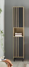 Hochschrank >Vassili< in Schwarz-Eiche Artisan...