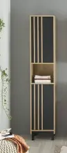 Hochschrank >Vassili< in Schwarz-Eiche Artisan...