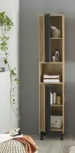 Hochschrank >Vassili< in Schwarz-Eiche Artisan...