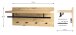 Wandgarderobe >15912< in eiche-schwarz, MDF, Metall - 70x30x26cm (BxHxT)