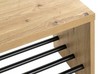 Schuhbank >15922< in eiche-schwarz, MDF, Metall - 70x40x30cm (BxHxT)