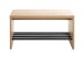 Schuhbank >15922< in eiche-schwarz, MDF, Metall - 70x40x30cm (BxHxT)
