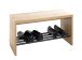 Schuhbank >15922< in eiche-schwarz, MDF, Metall - 70x40x30cm (BxHxT)