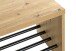 Schuhbank >15922< in eiche-schwarz, MDF, Metall - 70x40x30cm (BxHxT)