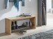 Schuhbank >15922< in eiche-schwarz, MDF, Metall - 70x40x30cm (BxHxT)