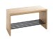 Schuhbank >15922< in eiche-schwarz, MDF, Metall - 70x40x30cm (BxHxT)
