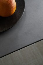 Esstisch >COAL< in Keramik hellgrau / schwarz matt lackiert - 180x77 (BxH)