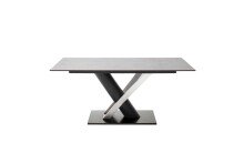 Esstisch >COAL< in Keramik hellgrau / schwarz matt...