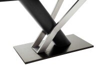 Esstisch >COAL< in Keramik hellgrau / schwarz matt lackiert - 180x77 (BxH)