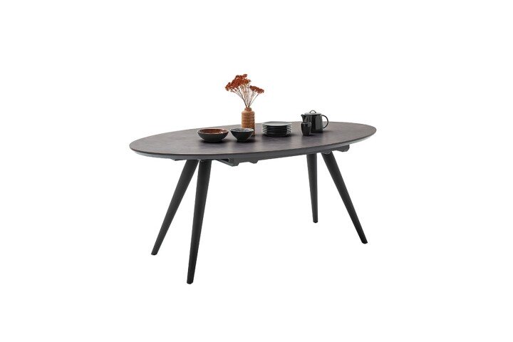 Esstisch >REDFORD< in anthrazit, schwarz matt lackiert - 200x76 (BxH)