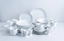 Kombiservice Geschirr-Set, Service Ronda (32-tlg), 4 Personen, Porzellan, weiß