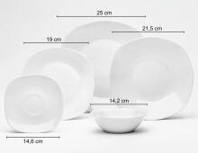 Kombiservice Geschirr-Set, Service Ronda (32-tlg), 4 Personen, Porzellan, weiß