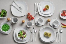 Kombiservice Geschirr-Set, Service Ronda (32-tlg), 4 Personen, Porzellan, weiß