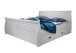 Bett >SZ-0132< in weiß aus Kiefer massiv - 147x99x223cm (BxHxT)