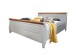 Bett >SZ-0132< in weiß mit Absetzung honigfarben - 187x99x223 (BxHxT)