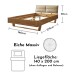 TJARK Modernes Massivholzbett 140x200 - Komfortables & hochwertiges Balkenbett mit gepolstertem Kopfteil - 146 x 89 x 219 cm (B/H/T)