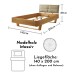 TJARK Modernes Massivholzbett 140x200, Fichte - Komfortables & hochwertiges Balkenbett mit gepolstertem Kopfteil - 146 x 89 x 219 cm (B/H/T)