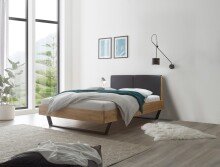 Massivholzbett >YKEKE< Balkenbett, Eiche massiv,...