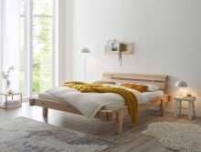 Massivholzbett >INGER< Balkenbett, Eiche massiv,...