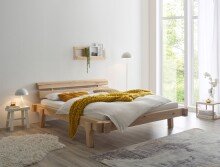 Massivholzbett >INGER< Balkenbett, Eiche massiv,...