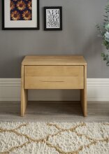 HILLA Nachttisch Massivholz Fichte - Hochwertiger Nachtschrank mit Schublade und offenem Ablagefach - 48 x 41 x 38 cm (B/H/T)