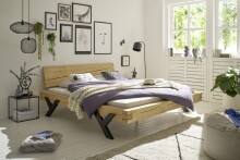 WORB Modernes Massivholzbett 180x200 - Komfortables &...