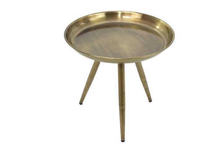 Beistelltisch >1037< in Stahl-Aluminium Legierung Gold - 40x38x40x40 (BxHxTxD)