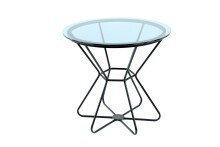 Couchtisch >1032< in Schwarz, Metall - 55x55x51x55cm (LxBxHxD)