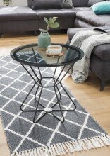 Couchtisch >1032< in Schwarz, Metall - 55x55x51x55cm (LxBxHxD)