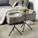 Beistelltisch >1045< (2er Set) in Stehl Messing, Stahl - 53x49cm (HxD)