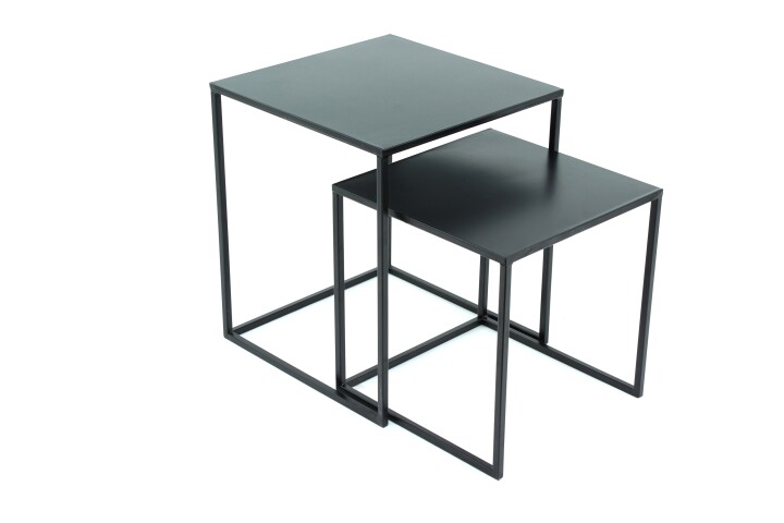 Beistelltisch >1034< in Schwarz, Metall - 40x40cm (BxH)