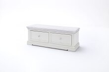Sitzbank >OPUS< in weiß/ withe sanded, Recycle-Kiefer massiv - 120x40x45 (BxHxT)