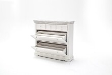 Schuhschrank >OPUS< in weiß/ withe sanded - 125x110x30 (BxHxT)
