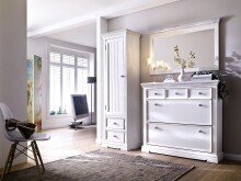 Schuhschrank >OPUS< in weiß/ withe sanded - 125x110x30 (BxHxT)