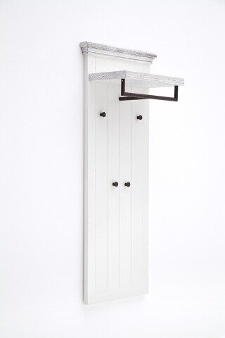 Garderobe >OPUS< in weiß/ withe sanded - 59x145x30 (BxHxT)