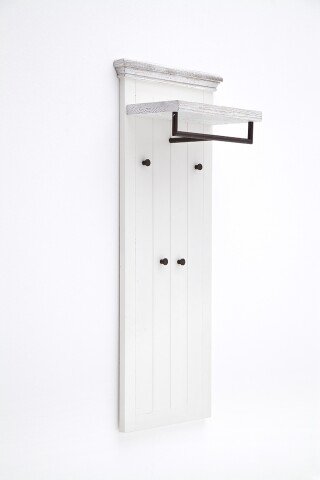Garderobe >OPUS< in weiß/ withe sanded - 59x145x30 (BxHxT)
